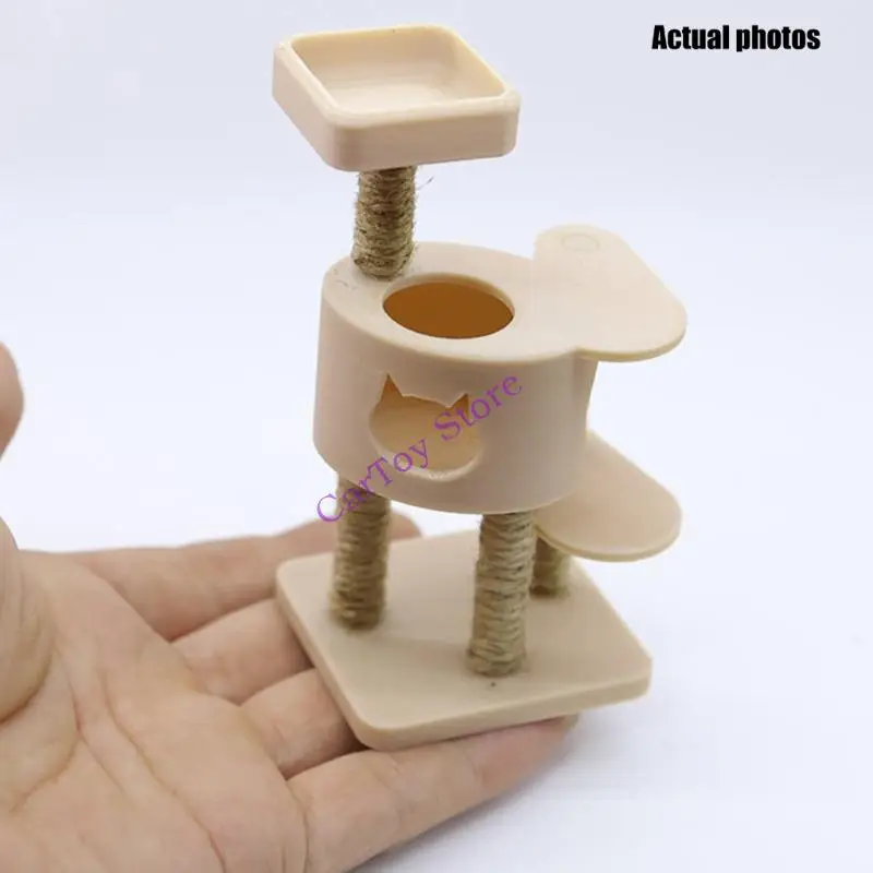 Multitiered Dollhouse Climbing Tower 1/12 Scale Miniature Accessories Encourages Imaginative Playtime