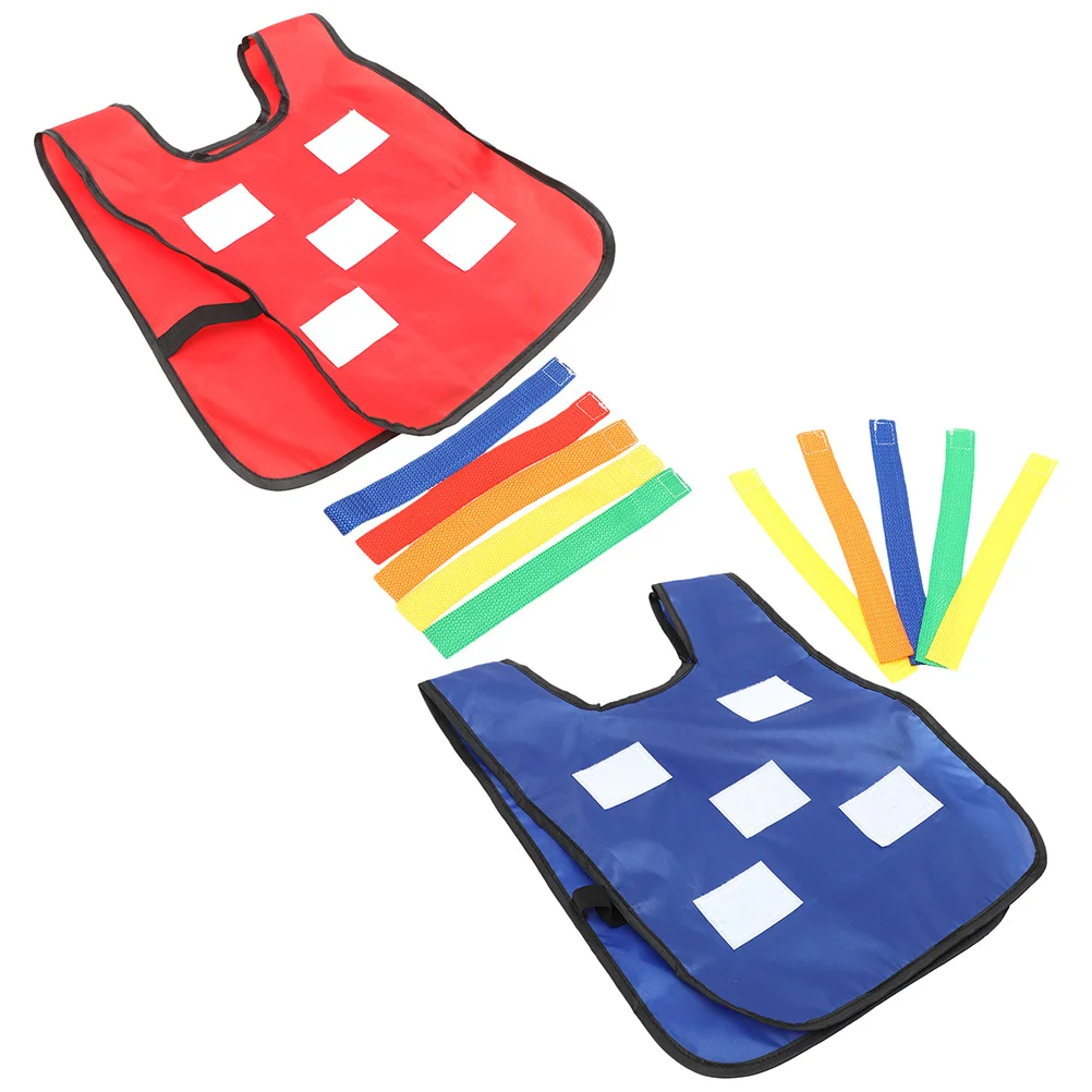 

2 Sets Kids Vest Tail Toys Blue Red Pull Tail Belt Outdoor Sports Activity Game Props Kindergarten Teamwork Playthings