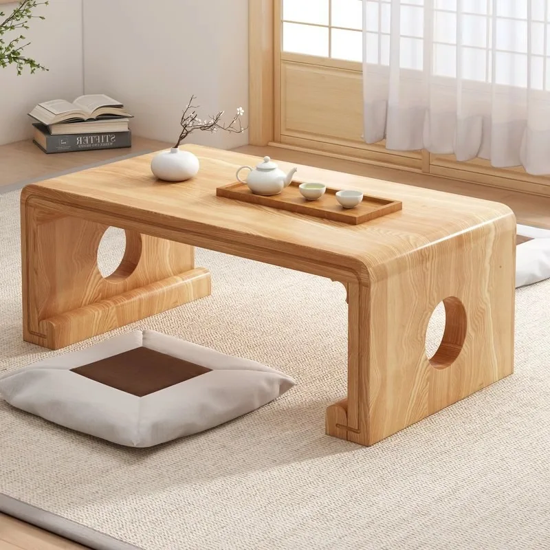 نافذة خليجية من الخشب الصلب، طاولة صغيرة بسيطة، شاي تاتامي ياباني، غرفة نوم كانغ، قهوة منخفضة