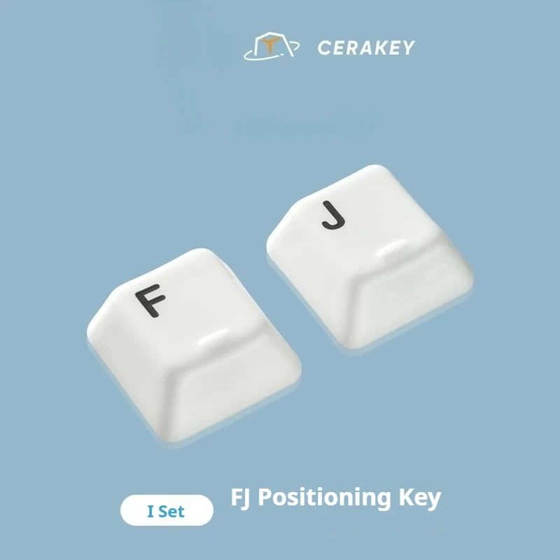 White Ceramic Keycap 2pcs FJ Custom Keycaps Cherry Profile Keycaps for Mechanical Keyboard Caps Key Caps PC Gamer Collect Gifts