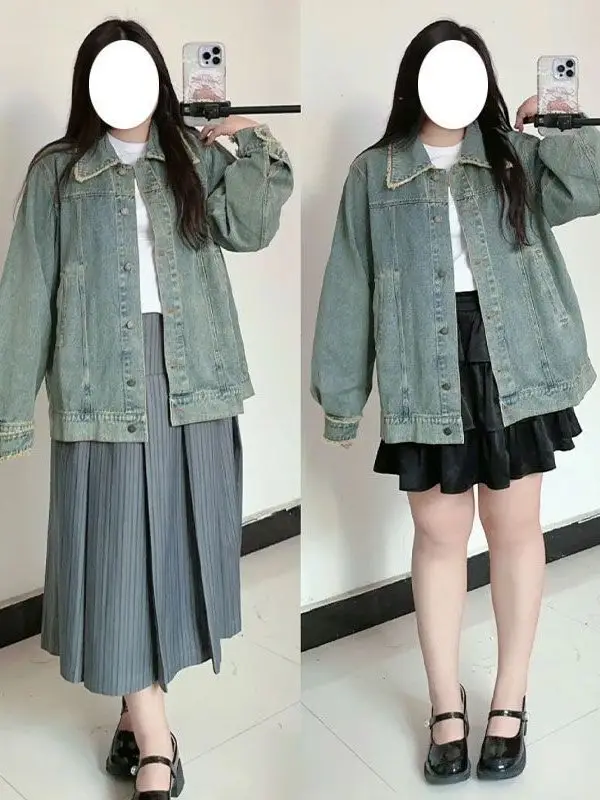 

plus Size 300 Pou American Retro Frayed Jeans Jaet ex Autumn Loose Casual Versatile Jaet Top 2 Youthful Vitali S...