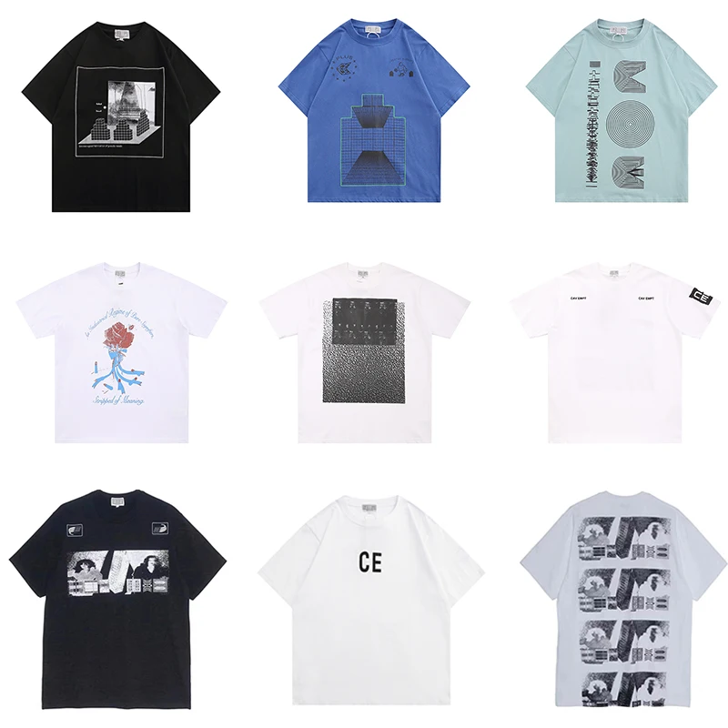 26ss New Japanese Style Trend Brand Cavempt Short Sleeve CE Retro Black White Pixel Portrait Print T-shirt Men Women Couples