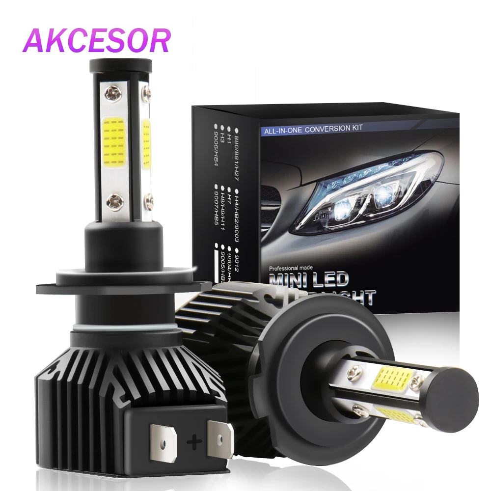 

H7 LED 4 Sides 360 Degree Chips H8 H9 H11 9005 9006 HB3 HB4 Car Headlight Bulbs IP68 Waterproof Auto Fog Light