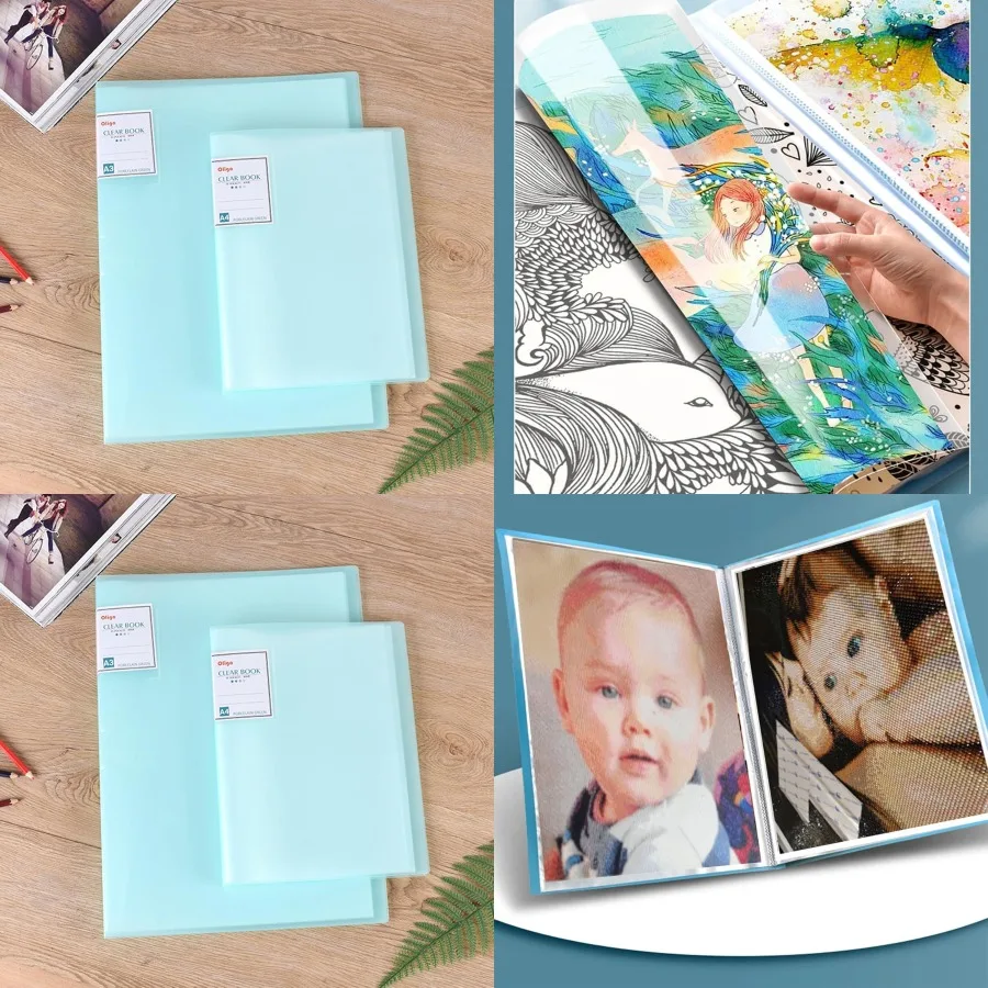 Книга для хранения алмазной живописи Huacan A3, 30 страниц, папка для портфеля и презентаций для рисования зеленого цвета 30x40 см — идеально подходит для Organizi