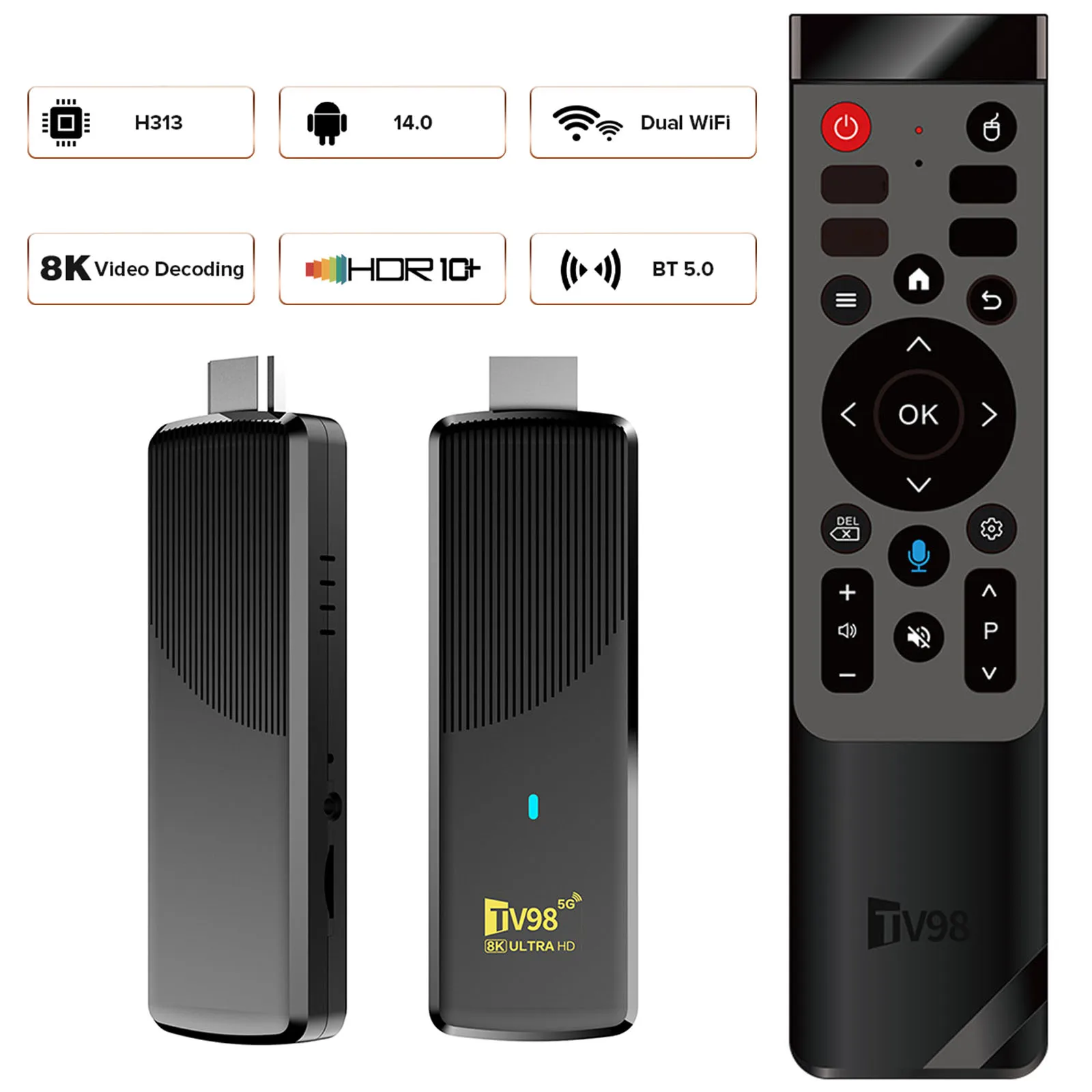 

TV98 ATV Smart TV Stick Full HD 4K 1080P ТВ-приставка Видеоплеер 2,4G и 5G Dual WiFi TV Stick Remote TV Box Auad-core ARM Cortex A53