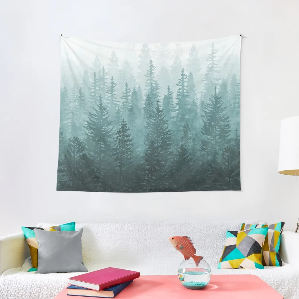 My Misty Secret Forest - turquoise green Tapestry Nordic Home Decor Decor Home Tapestry