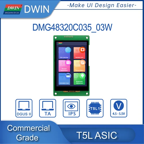 DWIN TFT TN IPS LCD 모듈, 상업용 HMI 스크린 터치 디스플레이, TTL 320*480/320*240, DMG32240C035_03W, DMG48320C035_03W, 3.5 인치 