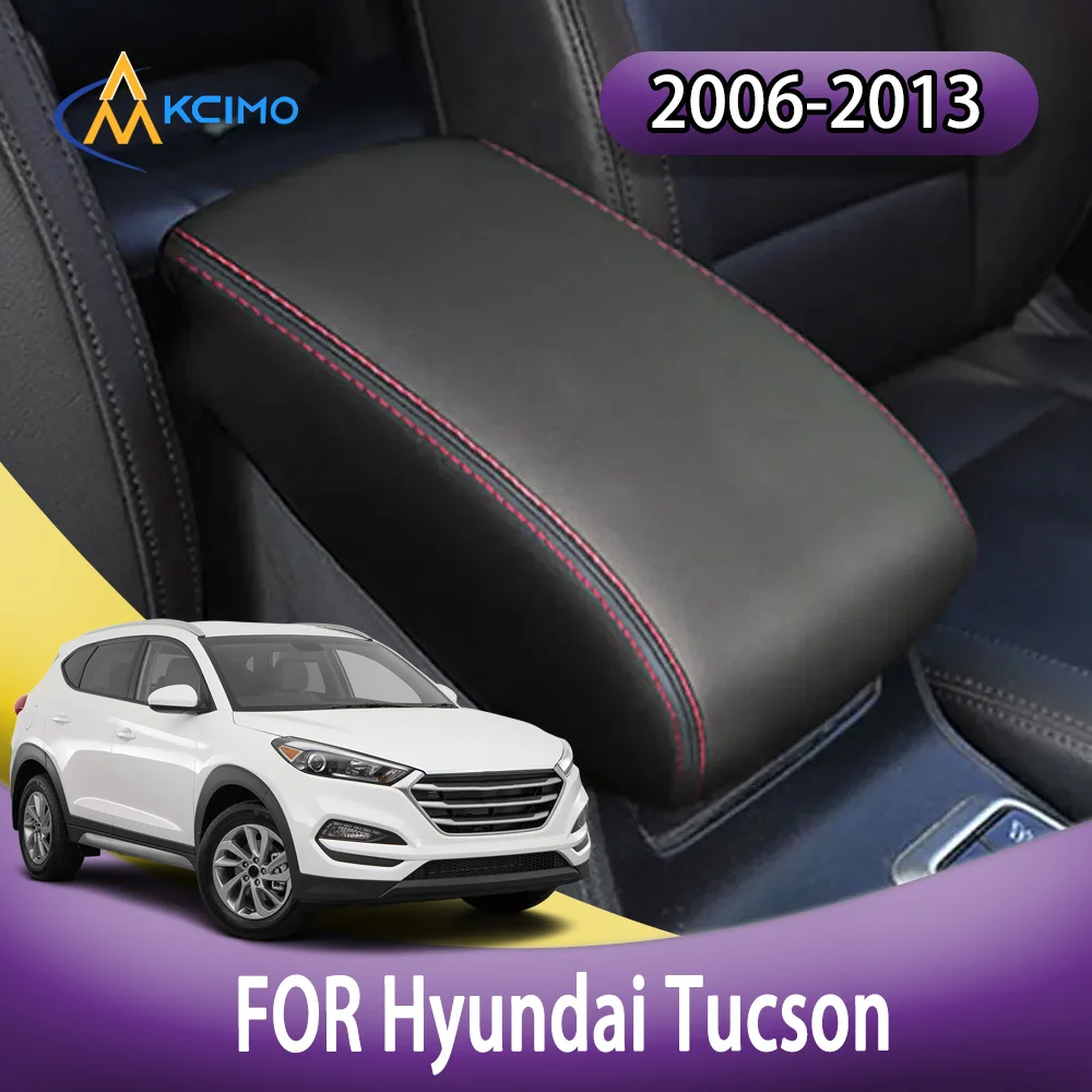 Faux Leather Easy Clean Car Armrest Box Center Console Lid Armrest Cover Car Accessories For Hyundai Tucson 2006 - 2013