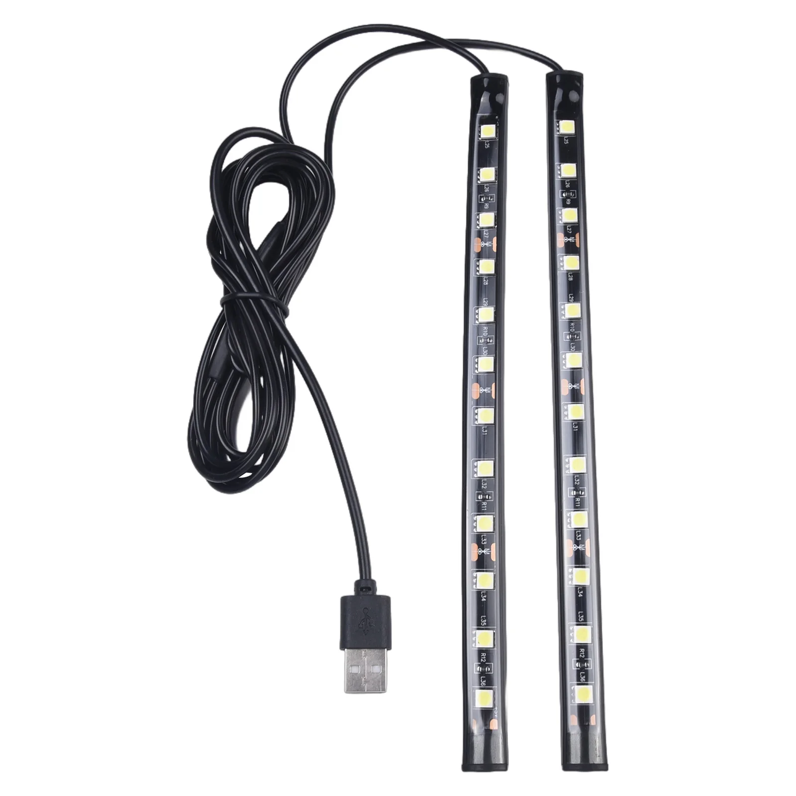 1.3 M Car LED Foot Light Strip USB Interior Lamp White Ice Blue Red Pink Purple Easy Installation
