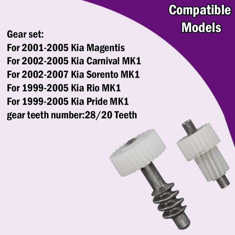 

For Kia Magentis Carnival Sorento Rio Pride Car inner 28/20T plastic gearwheel sets of Mirror Folding motor repair kit