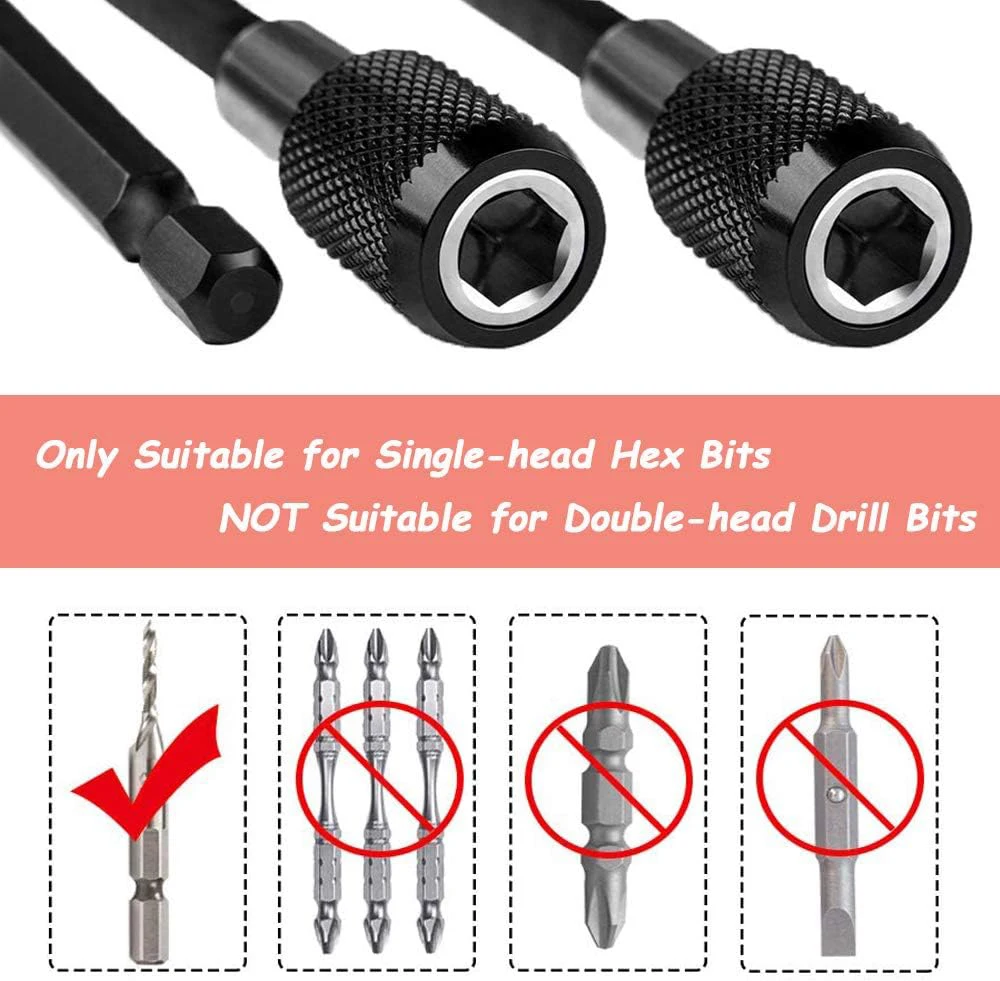 Imagem -05 - Quick Hex Shank Release Chave de Fenda Elétrica Magnética Suporte Bit Extensão 60 mm 100 mm 150 mm Pcs
