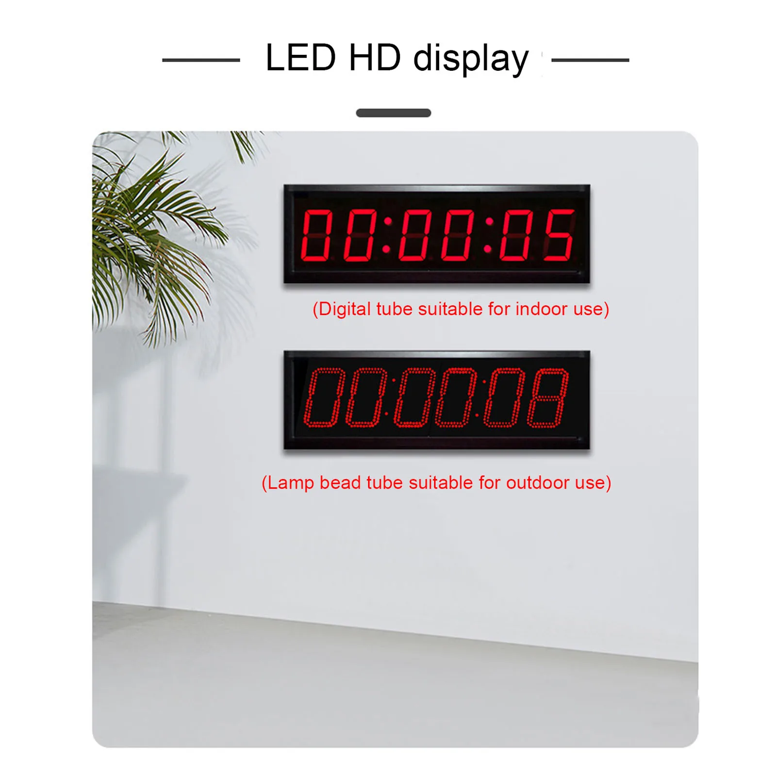 LED Race Timer 1.5in 6 Digit Red Display Running Event Gym Countdown Count Up 12/24 Hour with Stopwatch Remote Control
