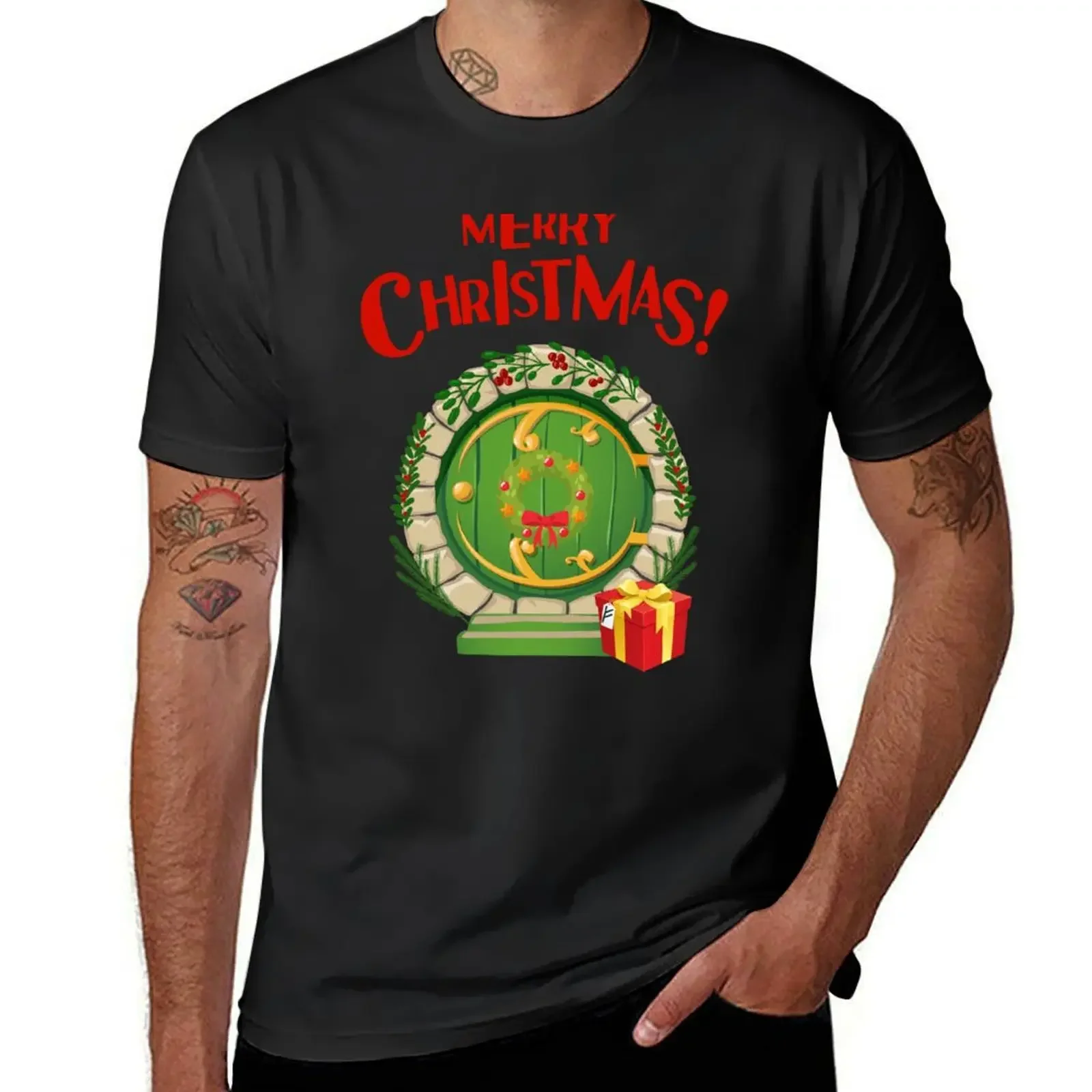 

Merry Christmas II - Round Door - Fantasy T-Shirt sports fans Blouse essential t shirt vintage tee shirts for men