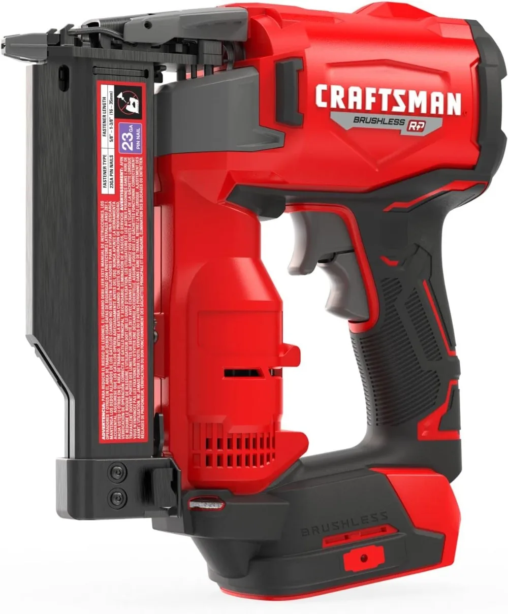 

CRAFTSMAN V20 RP Pin Nailer, Nail Gun, 23GA,for 5/8-1-3/8 Inch Pin Nails,Bare Tool Only(CMCN623B)More Runtime.Better Performance