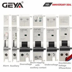 GEYA GYM9 1A-63A MCB Auxiliary Auxiliary Contact Alarm Auxiliary Contact Shunt Tripping Device Voltage Tripping Device