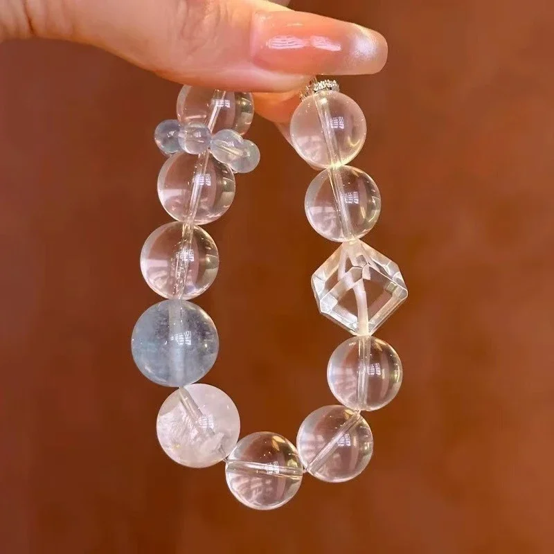 الطبيعية الأبيض كريستال الزبرجد سوار تشغيل حلقة السكر مكعب كريستال الرجال والنساء محظوظ الأزياء سوار المتخصصة تصميم