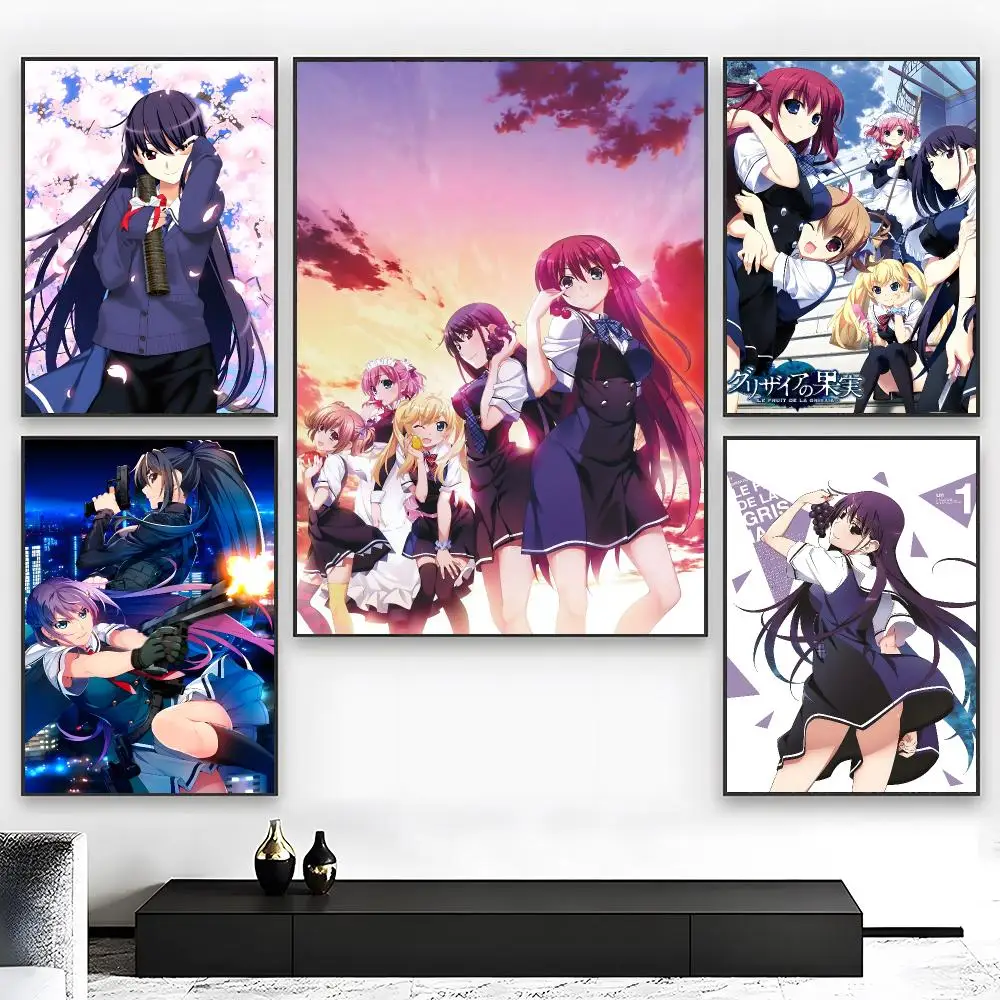 Psychological Anime T-The Fruit of Grisaia Poster  High-definition Art Sticker Self Adhesive Waterproof Home Decoration