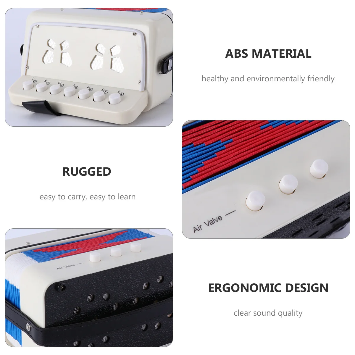 

1Pcs Beginner Mini Accordion Music Educational Instrument Enhance Cognitive Ability Creative Gift Accordion