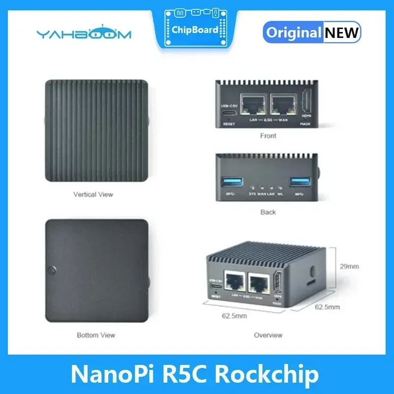 NanoPi R5C Rockchip RK3568 Podwójny port Ethernet 2,5G Obsługa modułu M.2 WiFi HDMI2.0 Linux/Openwrt/Debian/Ubuntu