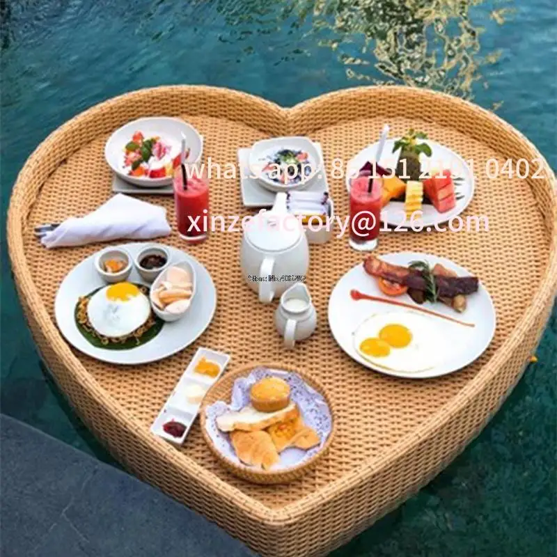 

Customizable rattanowa basen pływający taca rattanowa śniadaniem popołudniowa herbata płytki talerz kosz rattanowy hot