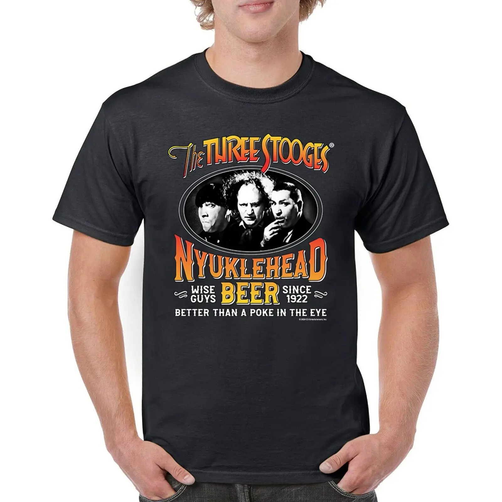 

Мужская футболка The Three Stooges Nyuklehead, 3 кудрявые мужские футболки Moe Larry Shemp