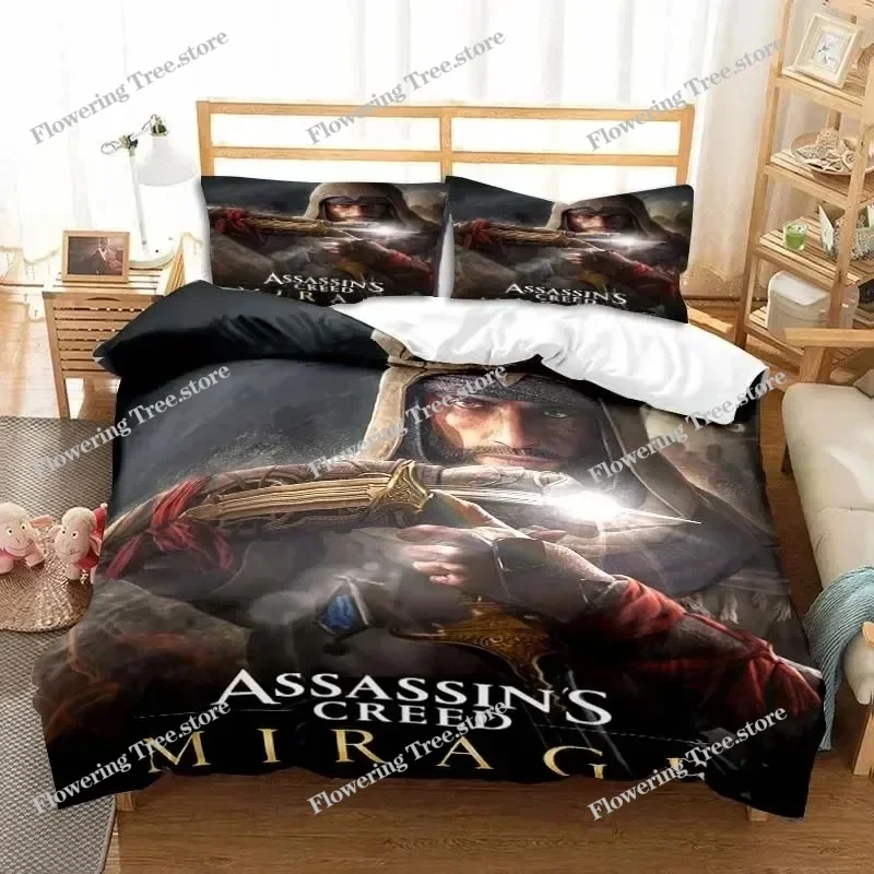 

Game A-Assassin S Creed Art Bedding Set Gamer Duvet Cover Set Adult boys Bedroom Single Double King Size Comforter Boys Gift