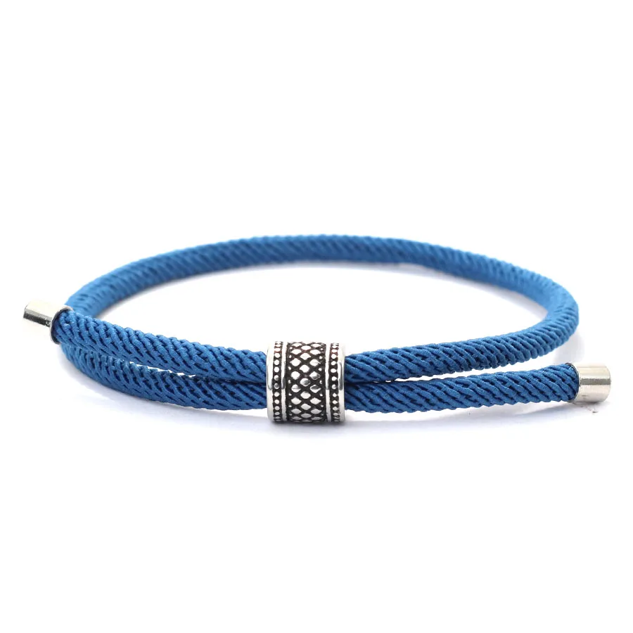 2024 nový minimalistické šňůra řetízek náramek unisex vintage stříbro barva vikingové příslušenství nastavitelný lano braclet makramé braslet