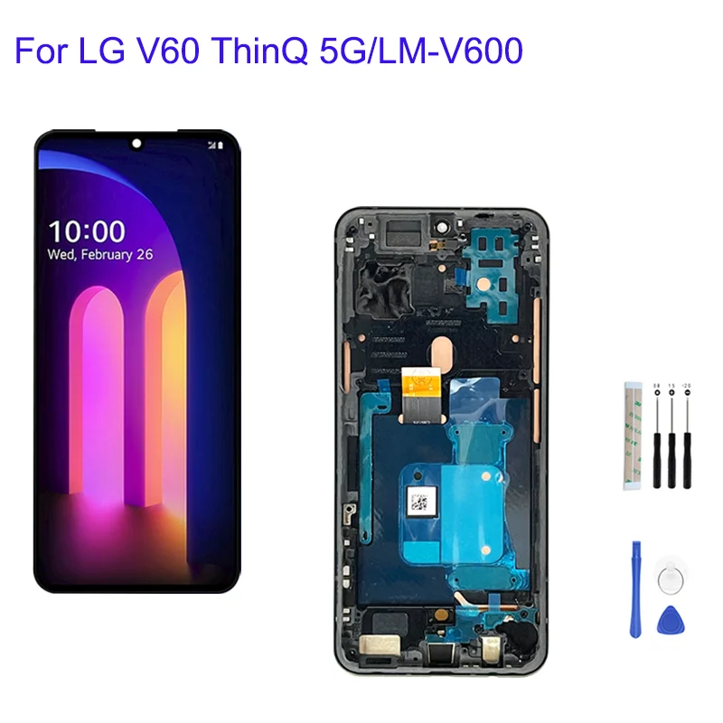 

6.8" P-OLED For LG V60 ThinQ 5G LMV600EA LM-V600 Pantalla lcd Display Touch Panel Screen Digitizer Assembly Replacement Parts