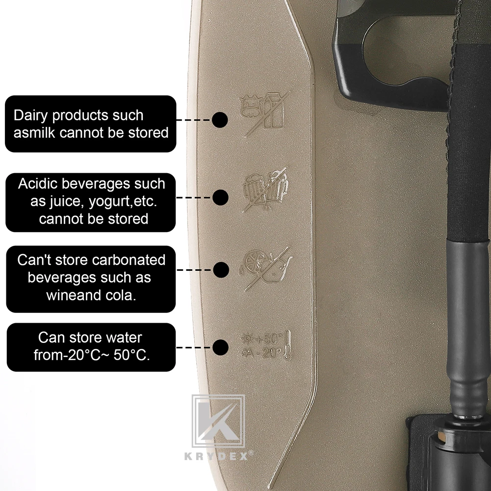 KRYDEX Tactical 1.5L 50oz Hydration Bladder Pouch Low Profile Hydra Carrier MOLLE Water Pack Bag Outdoor Hiking Accessories view 3