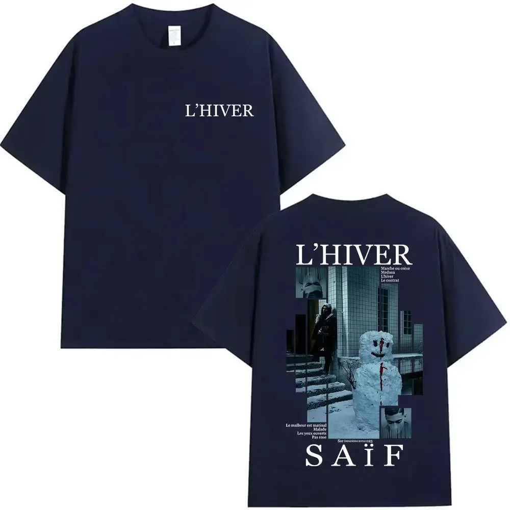 2026 Summer Rapper L'HIVER Saif Album Graphic T Shirt Men's Gothic Hip Hop Short Sleeve T-shirts Vintage T-shirt Fans Streetwear