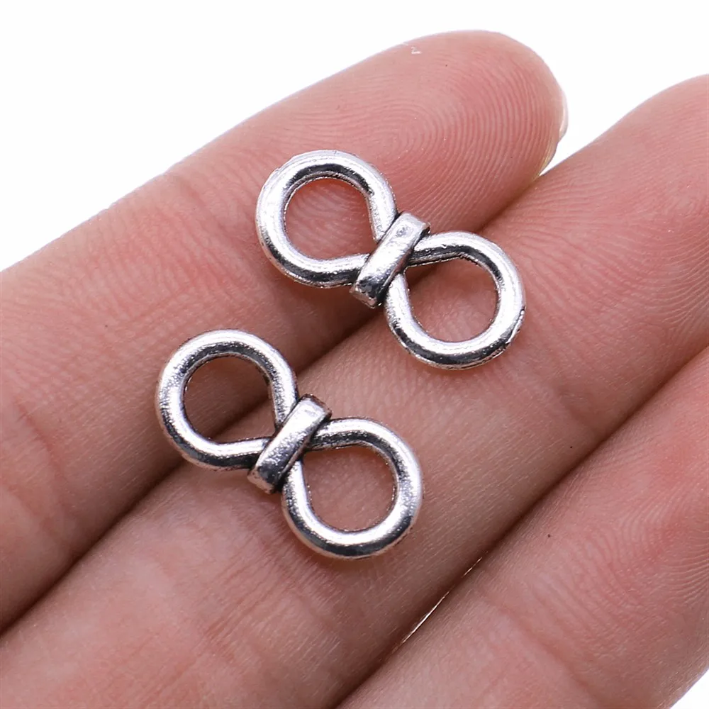 WYSIWYG 10pcs 9x19mm Double Ring Connector Connector Charms For Jewelry Making 2 Colors Jewelry Accessories