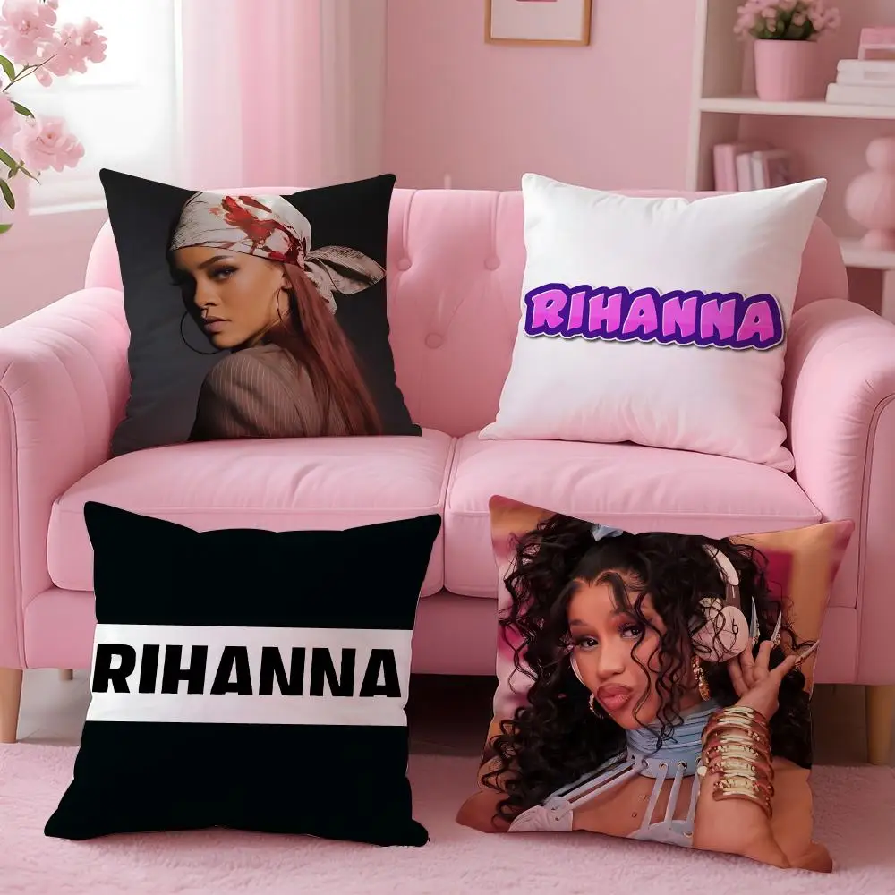 singer - Rihanna Cushion Cover Cushion Cover Set 4Pcs 50x50 45x45 40x40 Pillowcase Decorative Sofa Home Decor