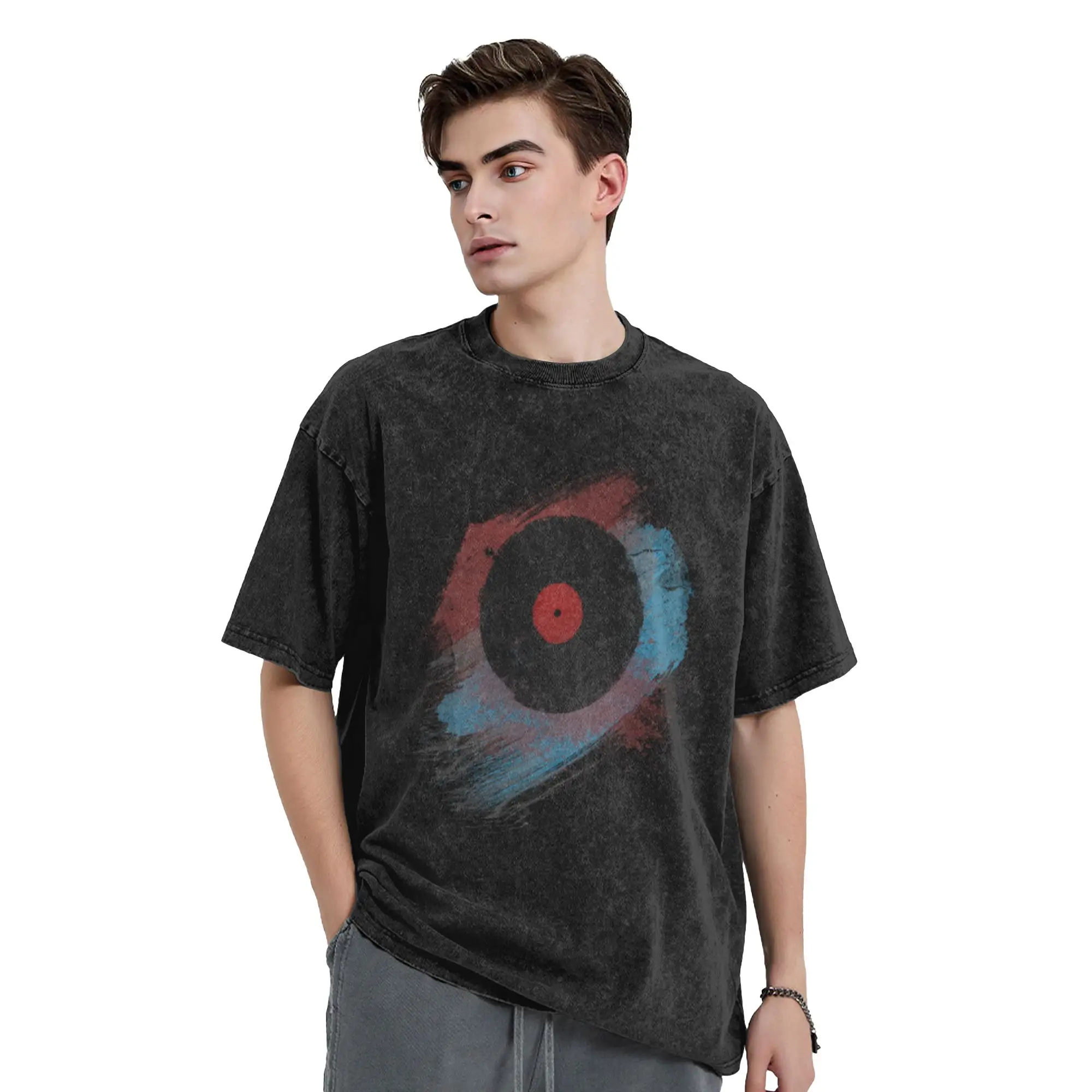 Vinyl Record - Modern Vinyl Records Grunge Design - Tshirt and more Classic Comfort A Vintage Oversized Cotton Unisex T-Shirts