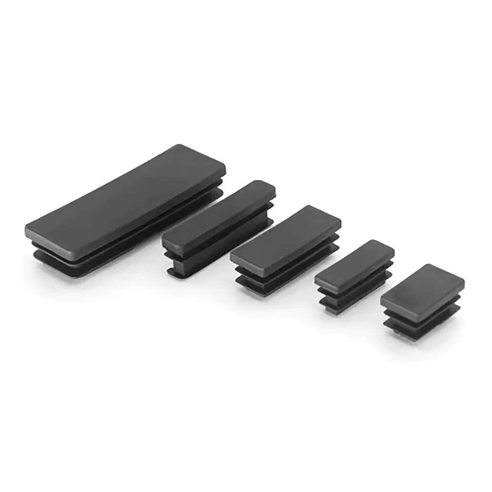 4/8/12/20Pcs Square Plastic Black Punched End Cap Furniture Leg Tube Insertion Plug 10X10mm-120X120mm Furniture Accessories