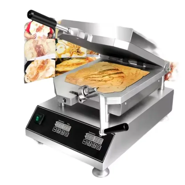 High Productivity Snack Food Thin Pancake Senbei Seafood Fossil Pie Making Machine