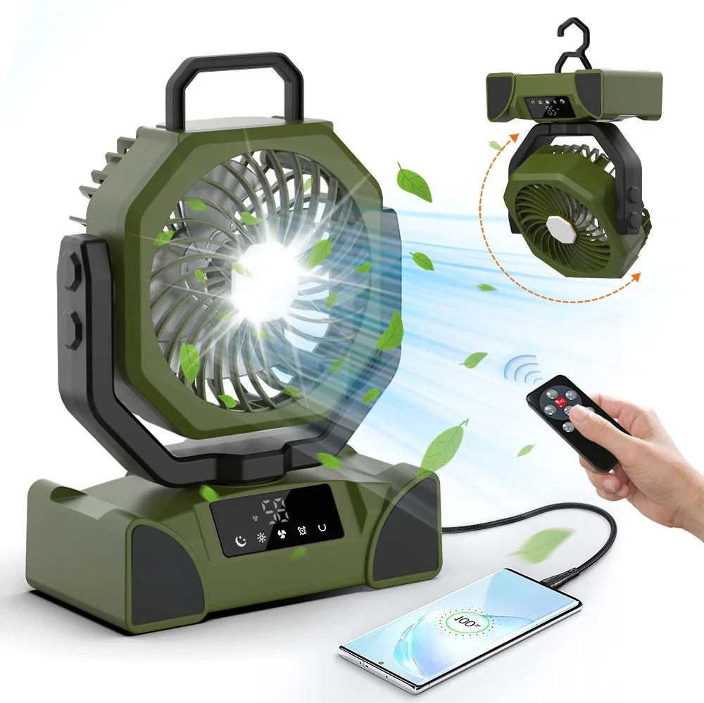 

Portable Outdoor Solar LED Fan Large Capacity Digital Display USB Power Supply Box Installation English Shaking Head Lighting