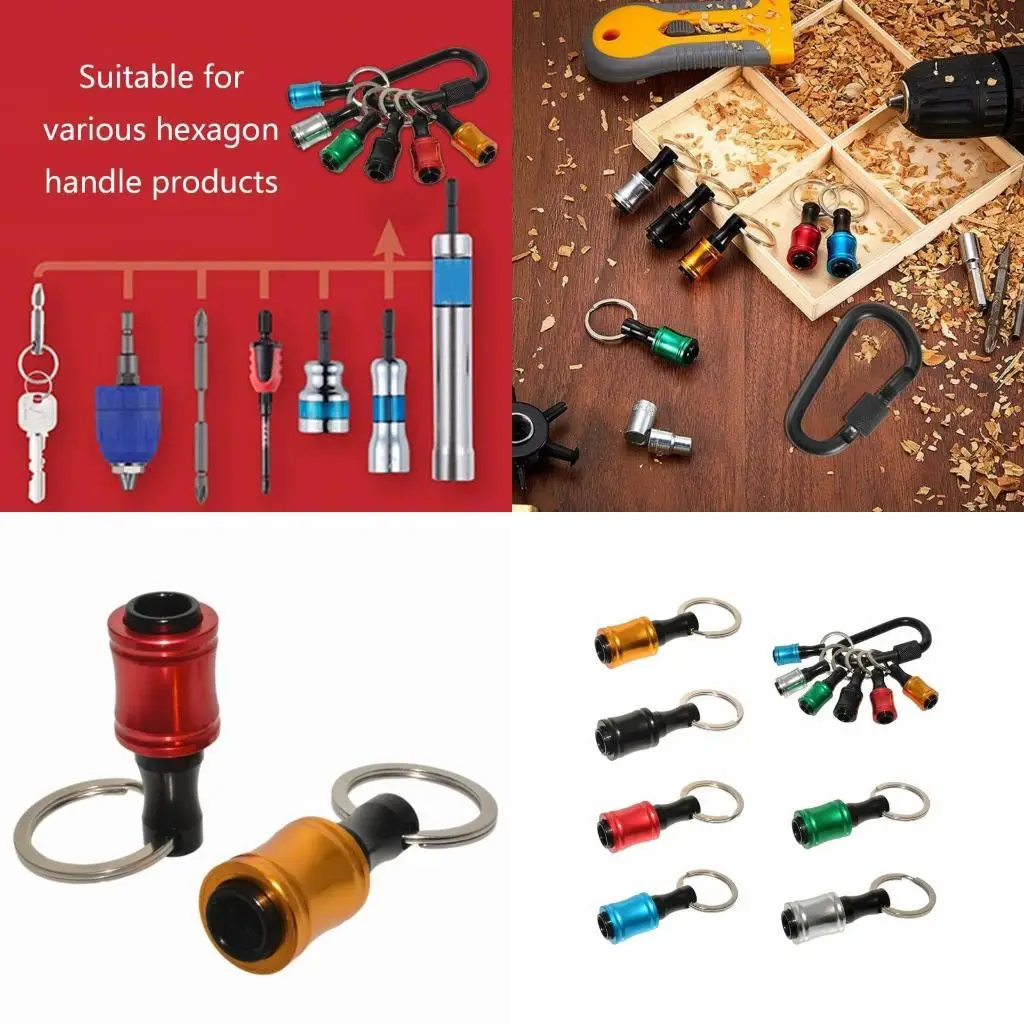 

Y1UD 1/4 Inch Shank Keychain Extension Bar Screwdriver Bits Holder Socket Adapter