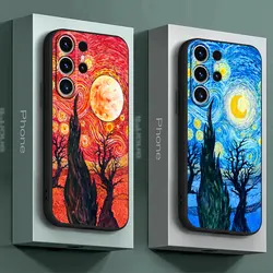 Van Gogh Painted Art Starry Night Case for Samsung Galaxy S24 Ultra S23 Ultra S21 5G S21 FE S20 S22 Plus TPU Soft Cover