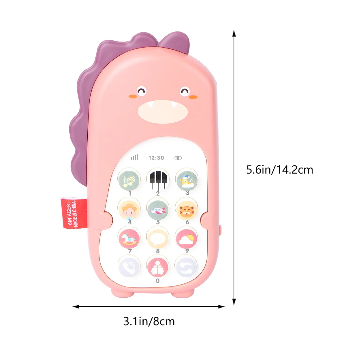 1 pièces Simulation téléphone portable éducatif bilingue Vibration bébé téléphone rose dinosaure petite enfance apprentissage cadeau pour les enfants