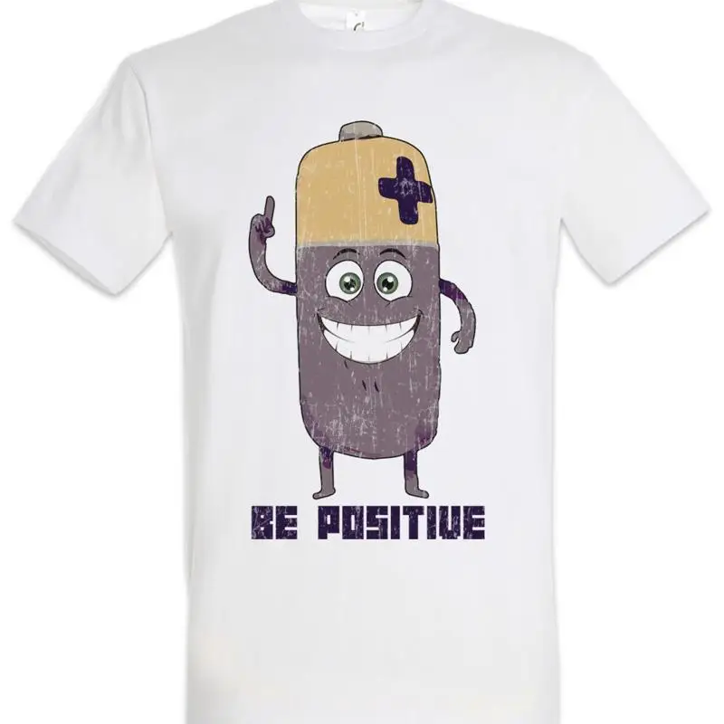 Camiseta Battery Be Positive Happy Fun Felicitous Lucky Blessed