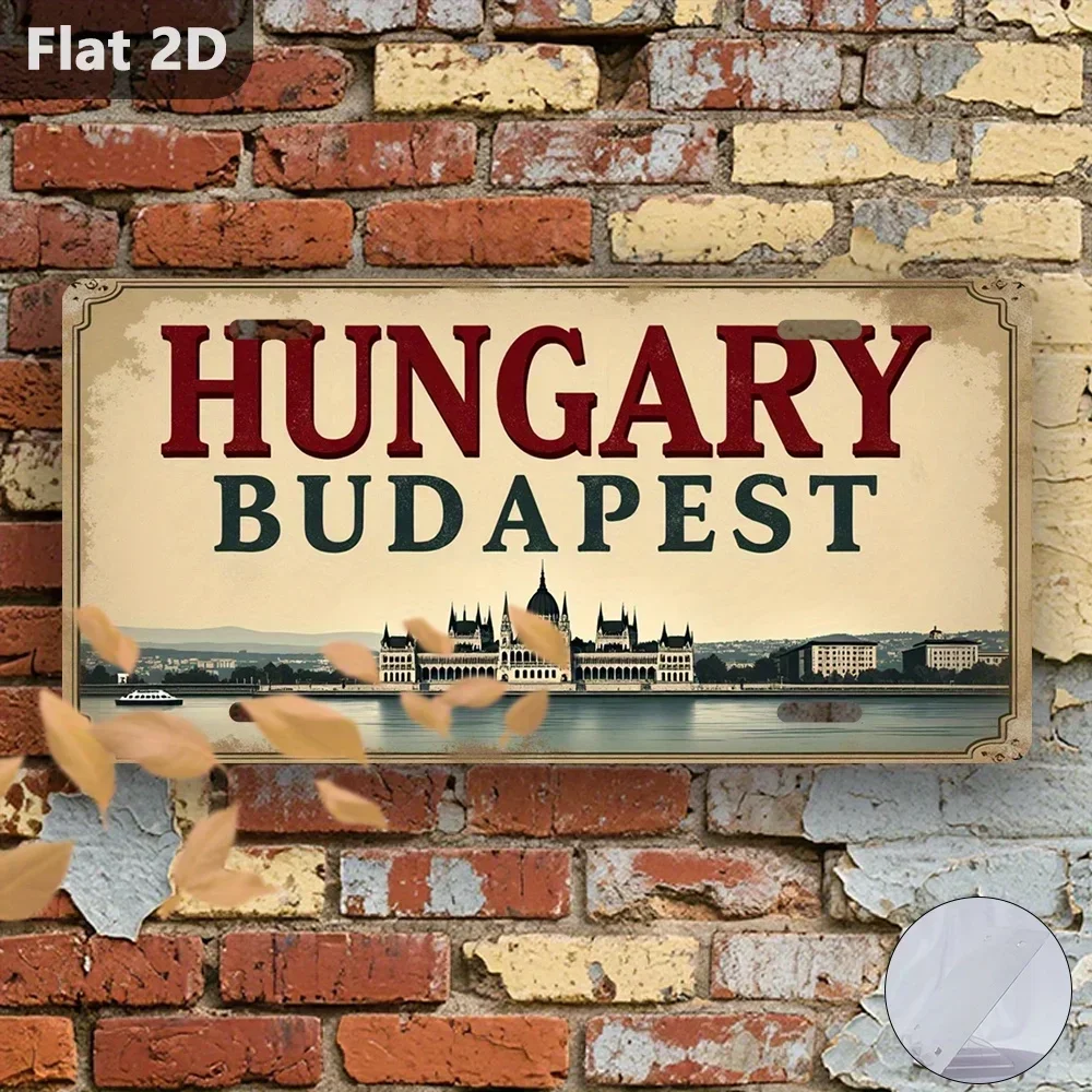 2D Flat, 1pc, Only for Decoration Decoration, Outdoor Signs & Wall Decor (30.48cm X 14.99cm), Hungary Budapest Parliament