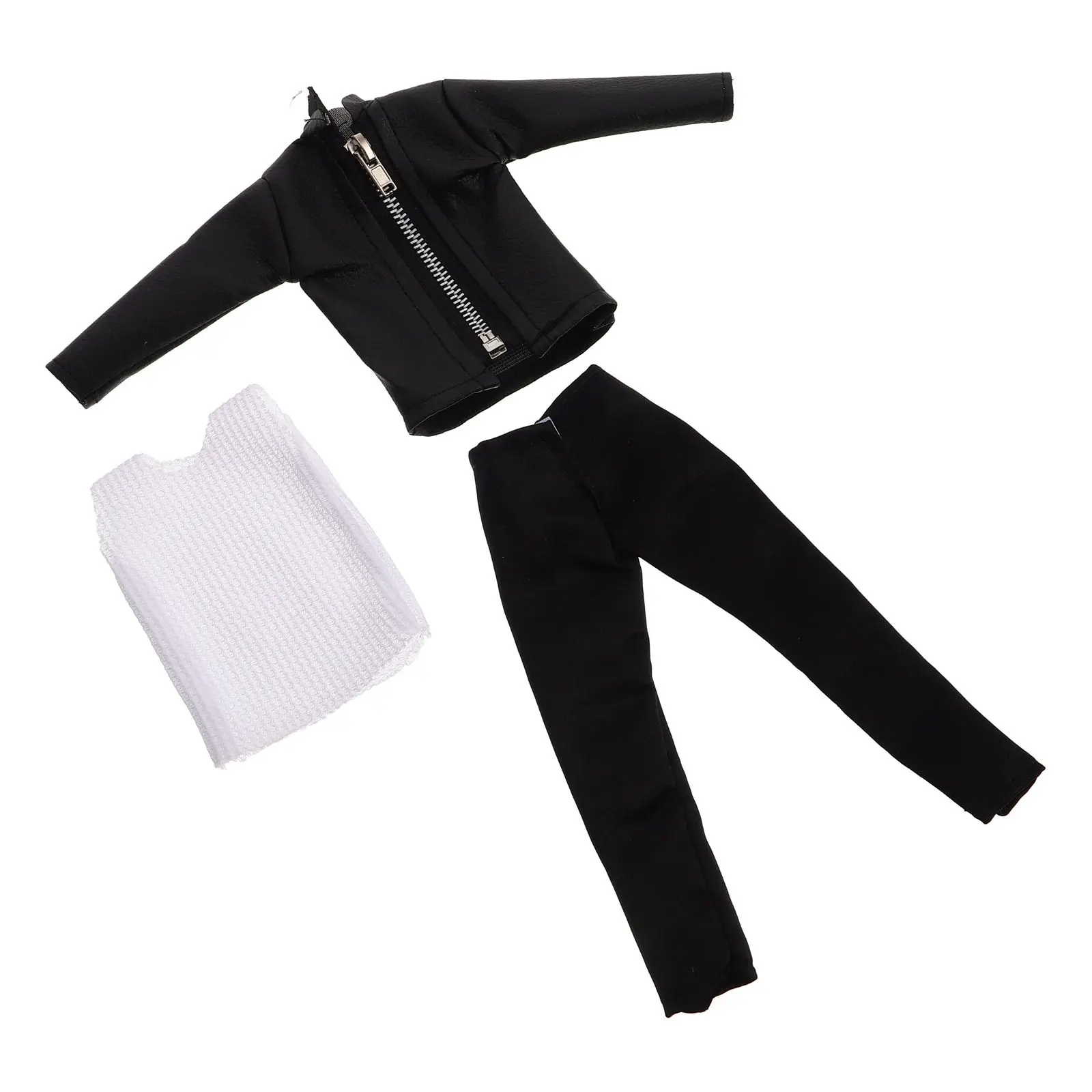 1Set Realistic PU Coat Pants Outfit Boy Clothes Set 30cm Fashion Groom Suit Role Play Boys Suit PU Coat for 30cm