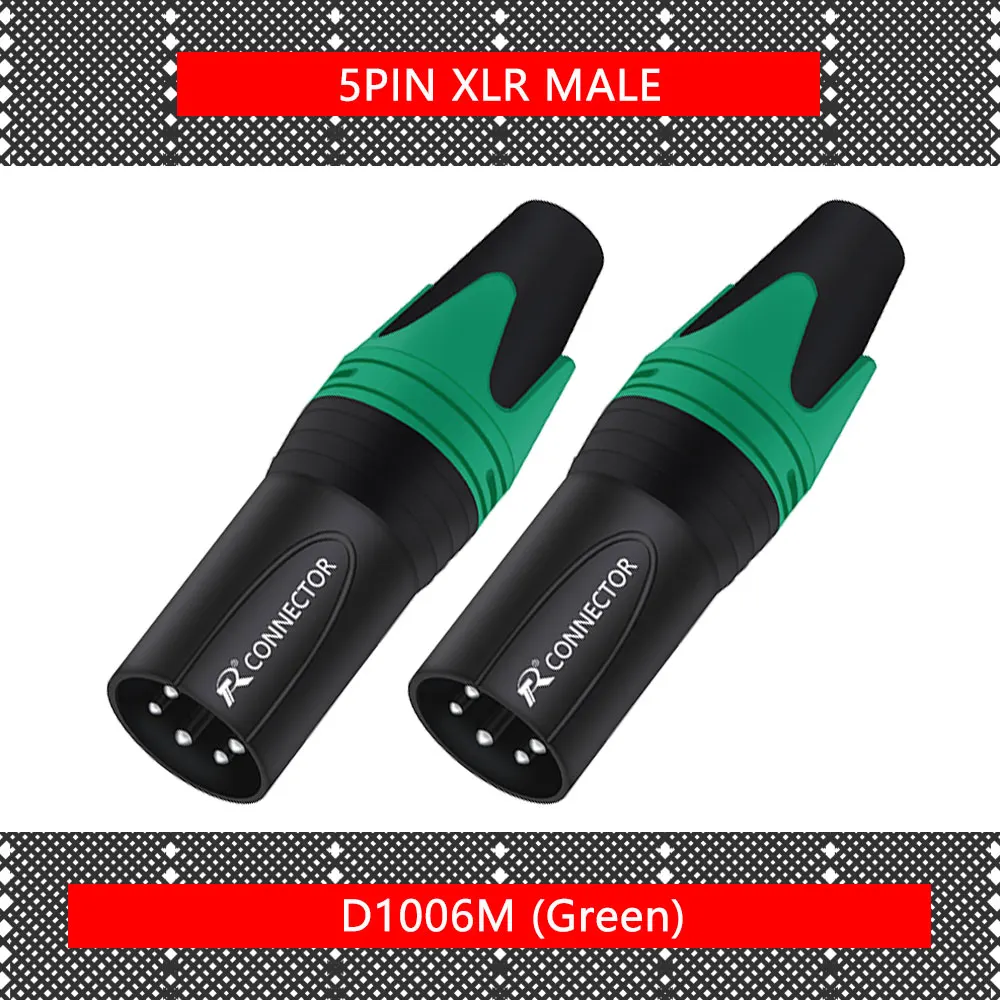 10 stks/partij 5 Pin XLR Connector Mannelijke/Vrouwelijke Jack Plug Vernikkeld 5 Pole Microfoon Jack MIC Kabel Terminal Audio connector