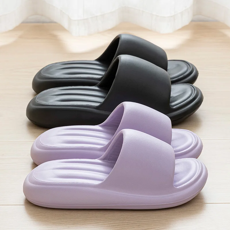 Summer Anti-Slip Platform Beach Slippers Women's Eva Thick Bottom Comfortable Bread Slippers Woman Plus Size 36-45 Home Slides
