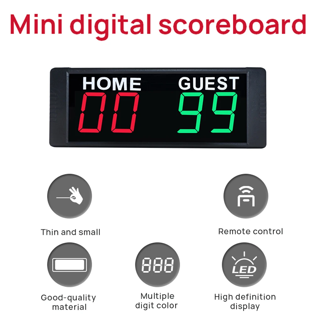 

1.5" Electronic Scoreboard Mini Score Counter Basketball Scoreboard Digital Scoreboard for Game Competition Indoor Outdoor Sport