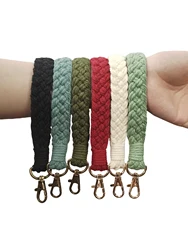 Creative Braided Lanyard Keychain For Phone Case Women Anti Lost Knot Rope Strap Car Key Chains Diy Accessories Fashion Keyring