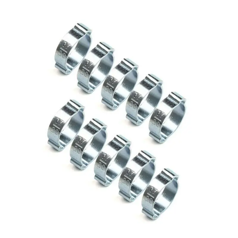 60Pcs Double Ear Clamps O Clips-Crimp O Clip Air Silicone Petrol Fuel Hose Pipe