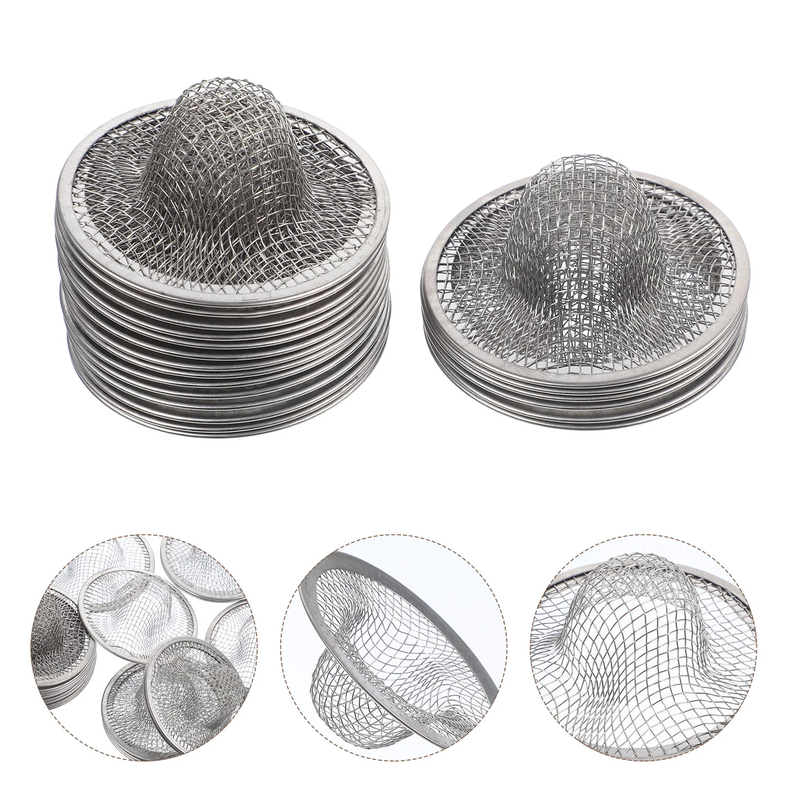 

20 Pcs Stainless Steel Filter Draining Basket Kitchen Waste Accessories Mesh Sink Metal Strainer Garbage