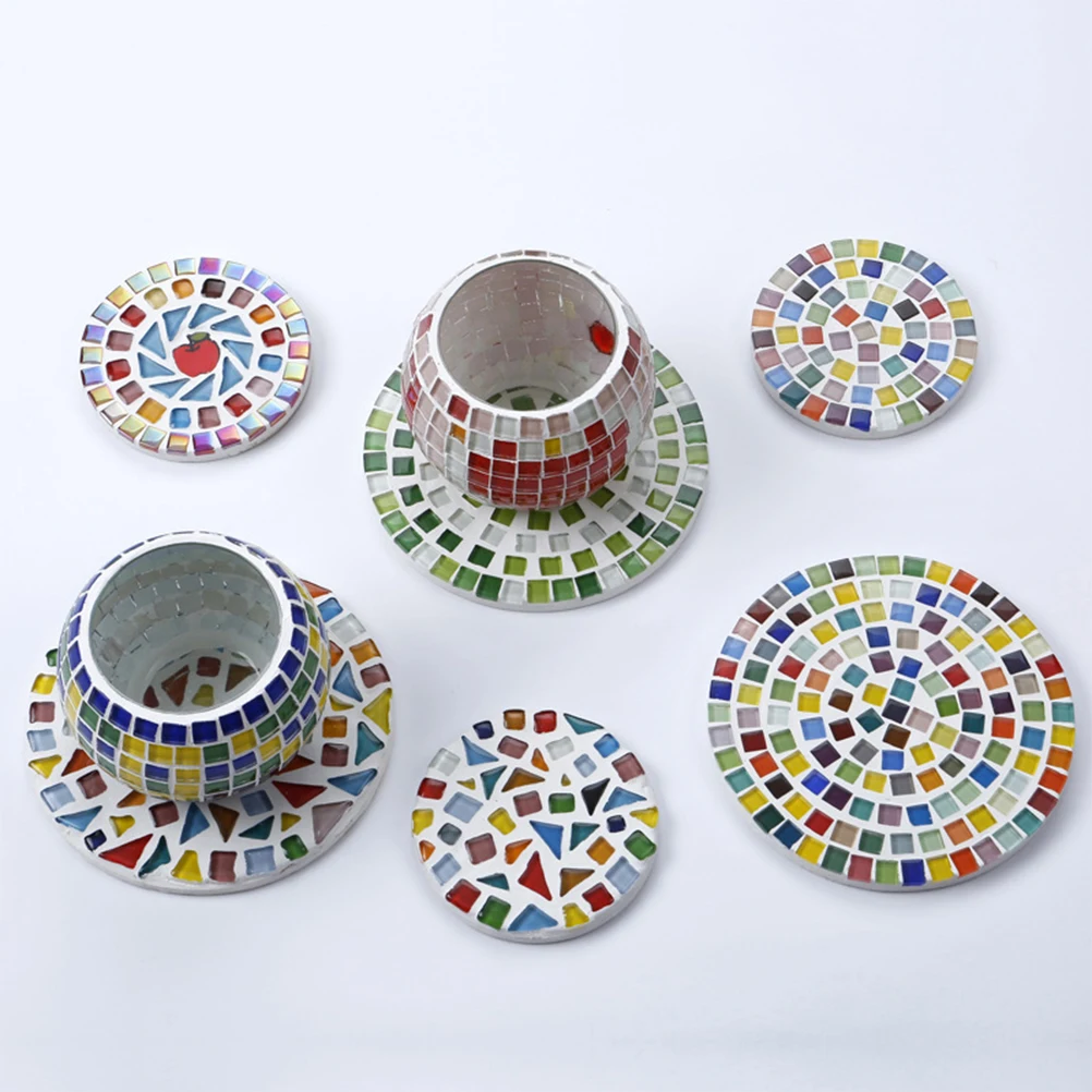 

200Pcs Mosaic Plastic Square Pieces Colorful for Arts Crafts Supplies Home Decoration Gifts