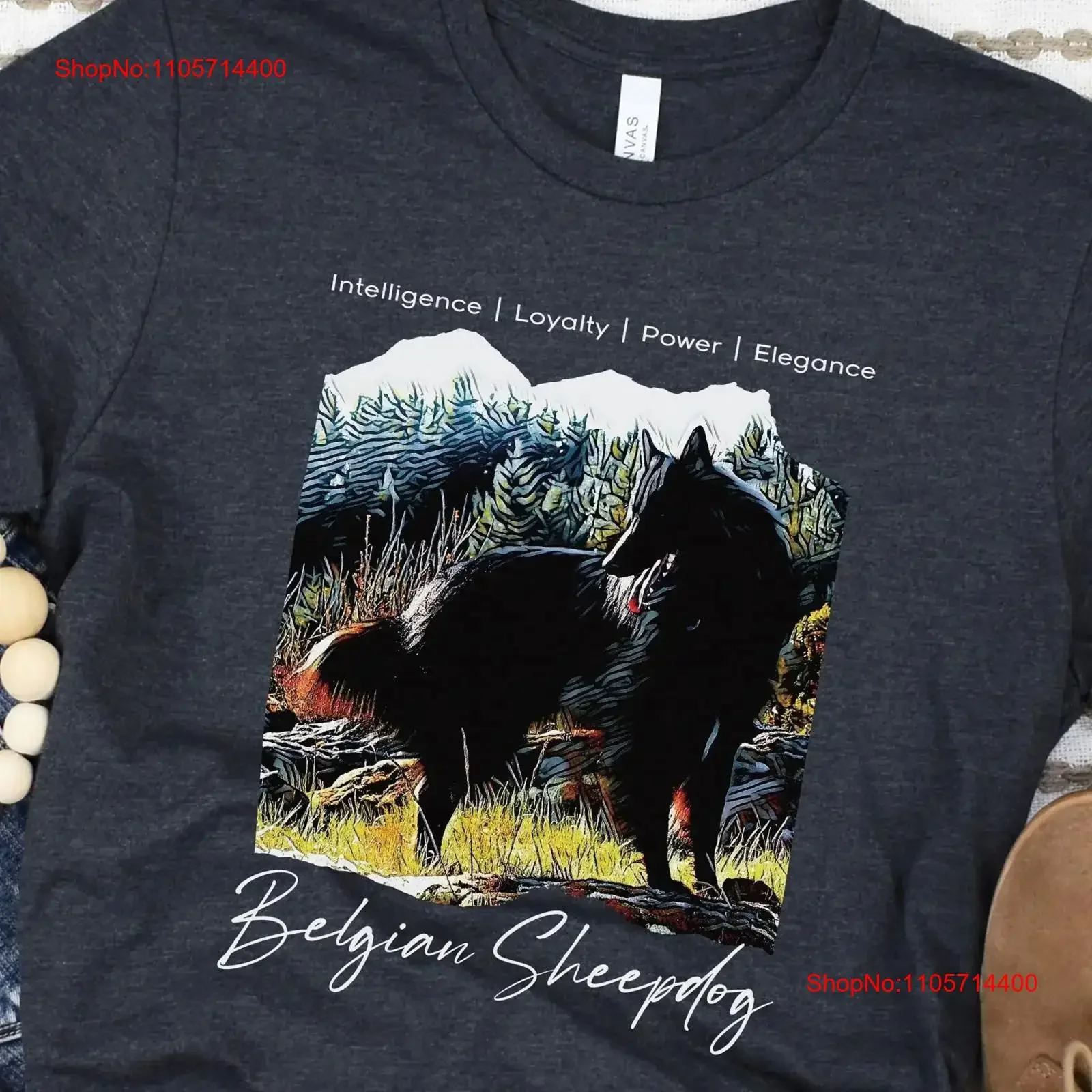 BELGIAN SHEEPDOG T Shirt Shepard For Dog Mom Groenendael Lover Shepherd Dad Unique vintage Washed graphic Top For Everyday Wear